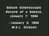 Edison Kinetoscopic Record of a Sneeze
